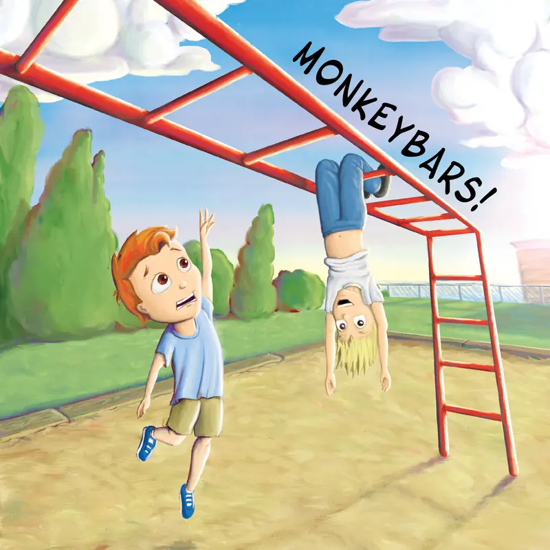 Kids playing on the monkey bars