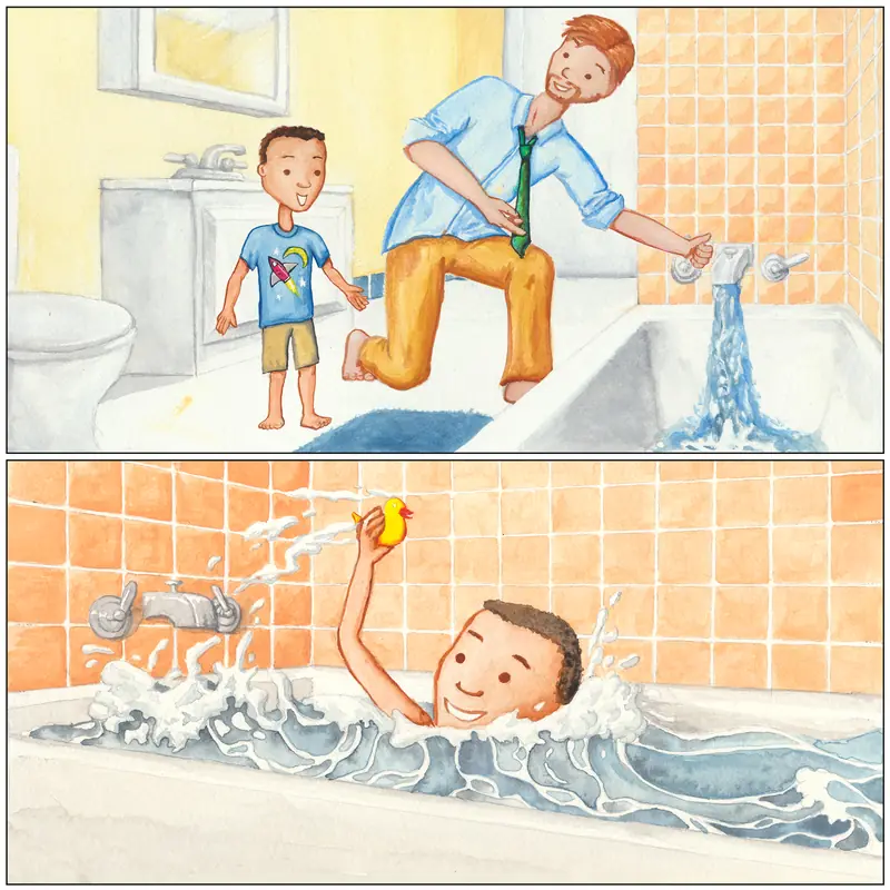 Aubrey’s bath time with Daddy