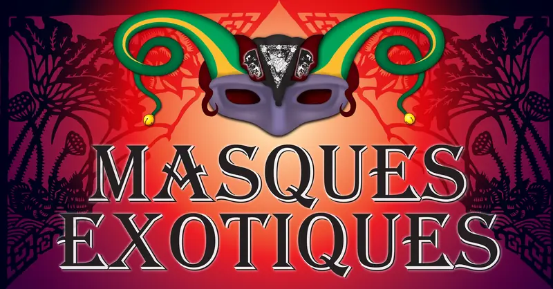 Masques Exotiques Mardi Gras mask banner