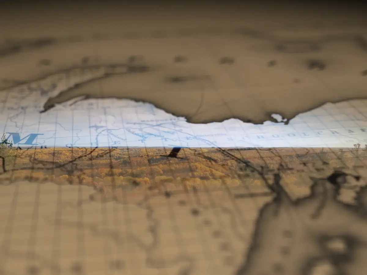 A weathered antique map, the title card for Charlie’s motion design work